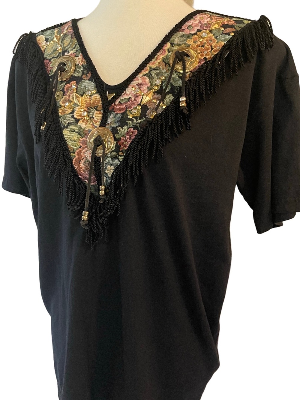 90s Western style Fringe Top